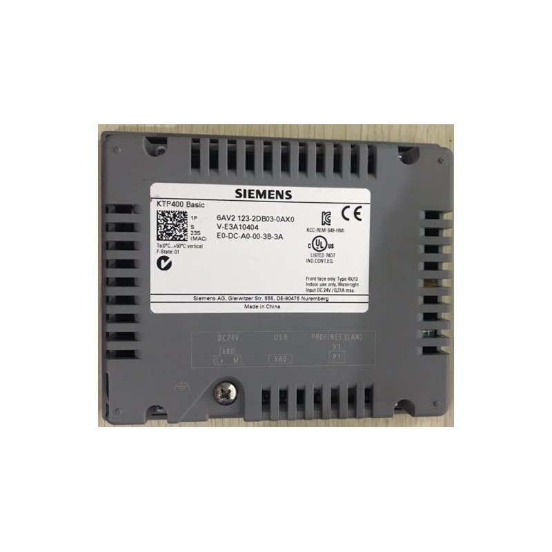 Siemens 6AV2123-2DB03-0AX0 KTP400 Basic HMI Panel - 4" TFT Display | PROFINET MPI/DP