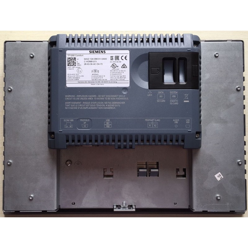 Siemens 6AV2124-0MC01-0AX0 TP1200 Comfort 12.1-Inch TFT Touchscreen HMI Display | High-Resolution Industrial Panel