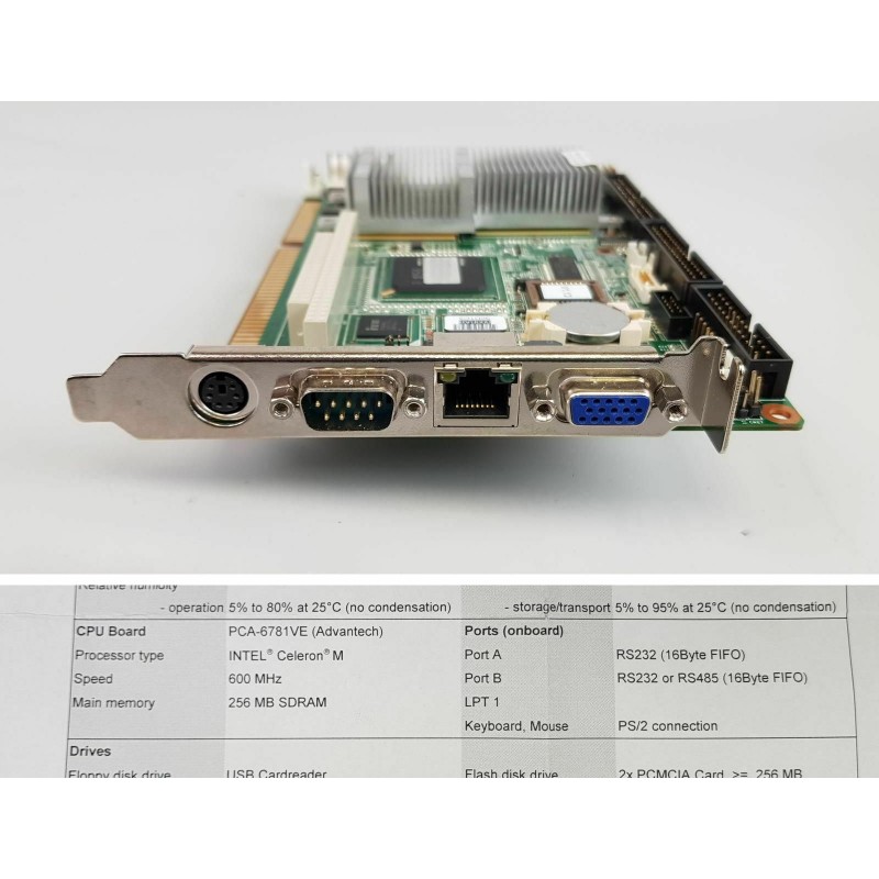 Buy Advantech PCA-6781VE Rev.A1 ISA PC104 Motherboard | Industrial Embedded Computing