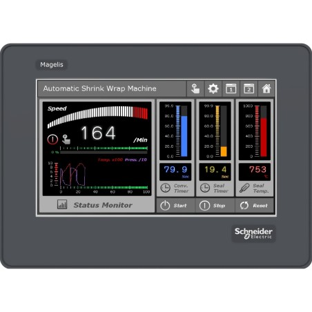 Schneider HMISTO705 4.3" Wide Screen Touch Panel | RS-232 Terminal Block | Industrial Touchscreen