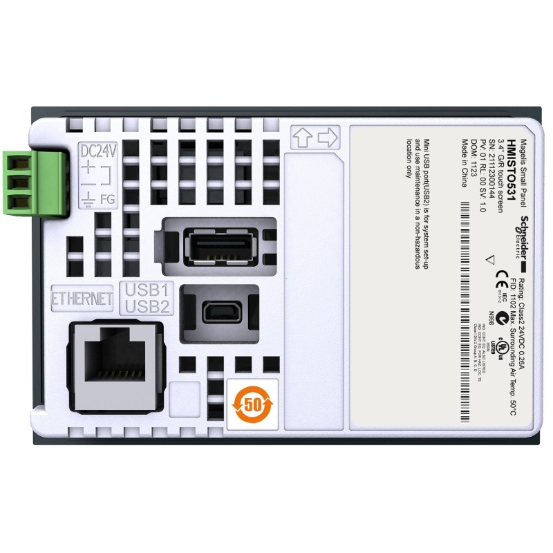 Schneider HMISTO531 Touch Panel Screen | 3.4-Inch Monochrome Display | Ethernet G/O/R Connectivity