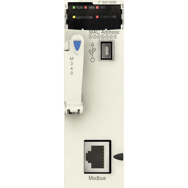 Schneider BMXP341000 M340 Processor Module | 512 Discrete I/O | 128 Analog I/O | Modbus