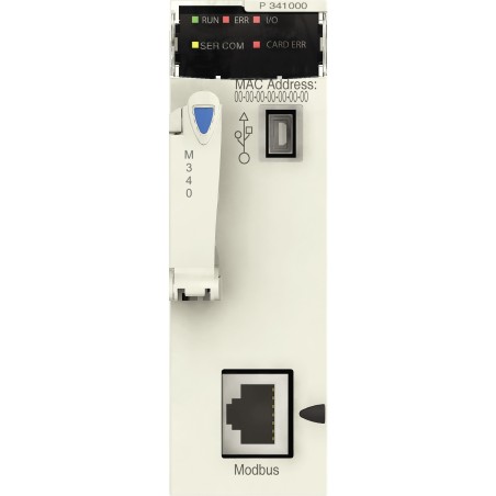 Schneider BMXP341000 M340 Processor Module | 512 Discrete I/O | 128 Analog I/O | Modbus