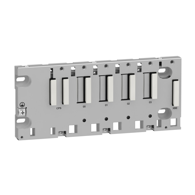 Schneider BMXXBP0400 Rack M340 – 4 Slot Modular Rack | Panel, Plate, DIN Rail Mounting