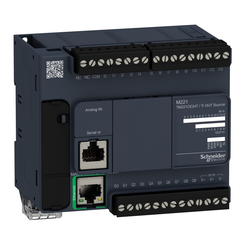 Schneider TM221CE24T Controller M221 – 24 I/O Transistor PNP | Ethernet Connectivity
