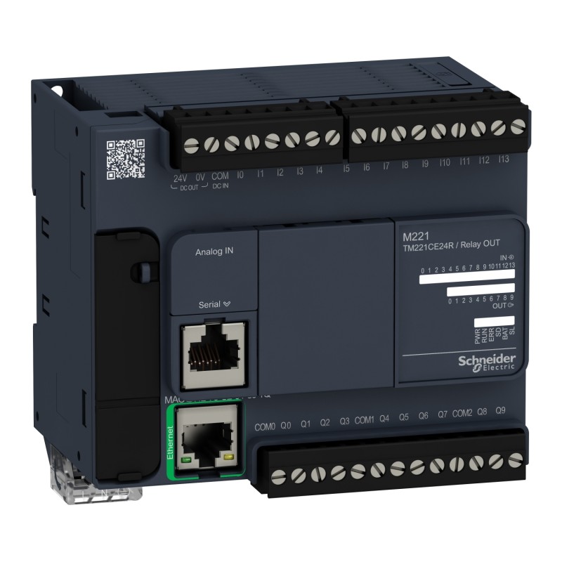 Schneider TM221CE24R Controller | 24 I/O, Relay, Ethernet | M221 Series