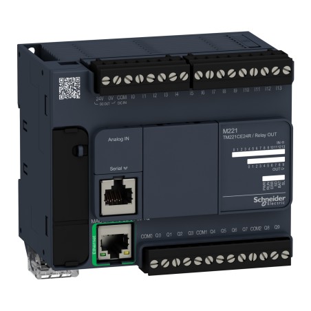 Schneider TM221CE24R Controller | 24 I/O, Relay, Ethernet | M221 Series