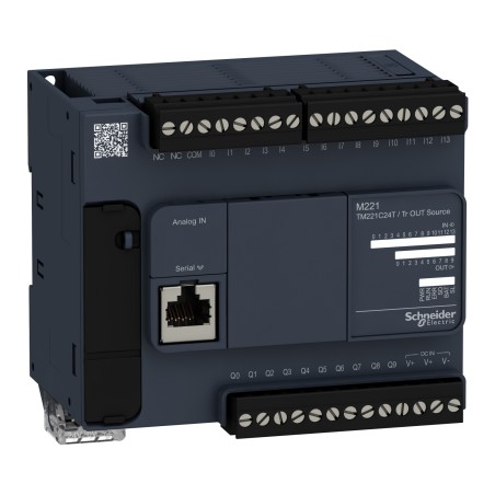 Schneider TM221C24T Controller M221 – 24 I/O Transistor PNP PLC | Industrial Automation