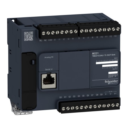 Schneider TM221C24U Controller M221-24IO TR.NPN – Advanced 24 Digital I/O PLC | Schneider Electric