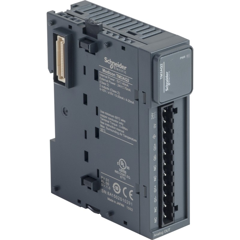 Schneider TM3AQ2 Module - High-Precision TM3 Series with 2 Analog Outputs | Industrial Automation