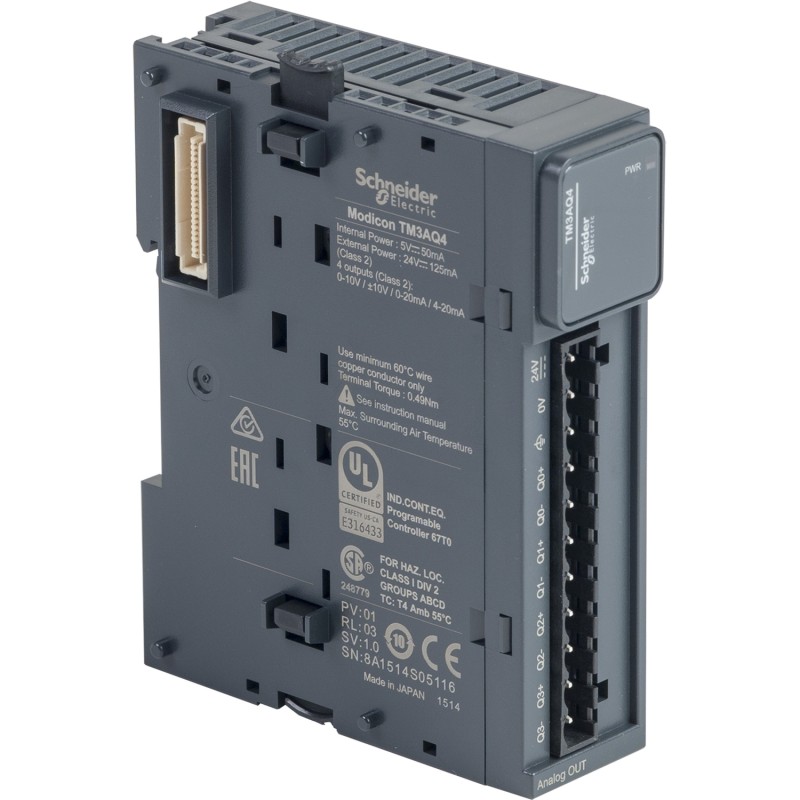 Schneider TM3AQ4 Module TM3 - 4 Analog Outputs | Precision Analog Control