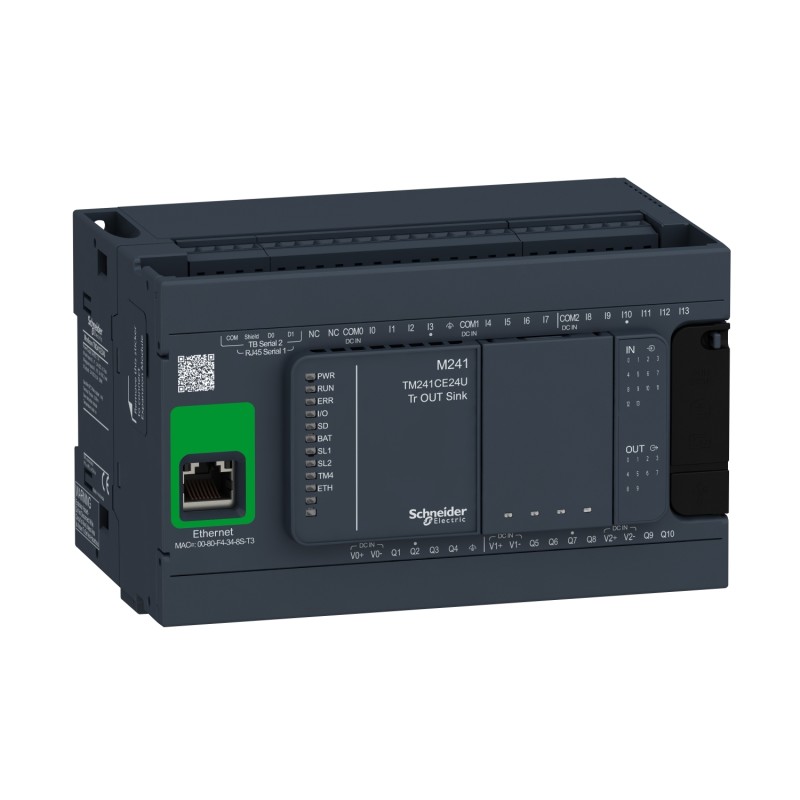 Schneider TM241CE24U Controller M241 | 24 I/O Transistor NPN | Ethernet PLC