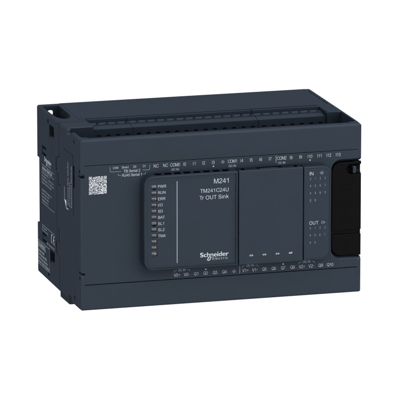 Schneider TM241C24U Controller M241 - 24 I/O Transistor NPN PLC | High-Performance Automation