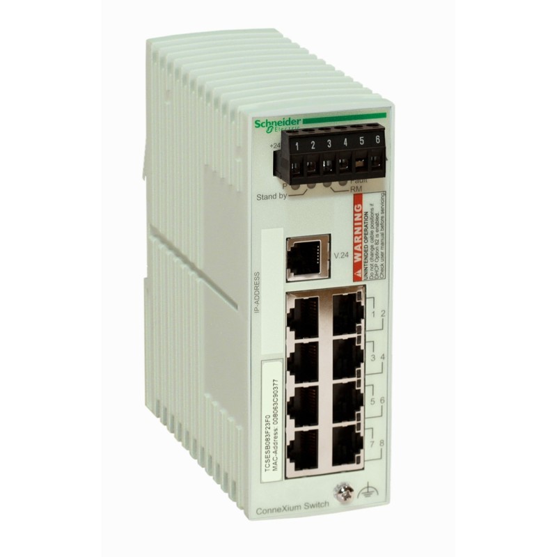 Schneider TCSESB093F2CU0 Ethernet TCP/IP Managed Switch | ConneXium 6TX/3FX Multimode | Industrial Networking