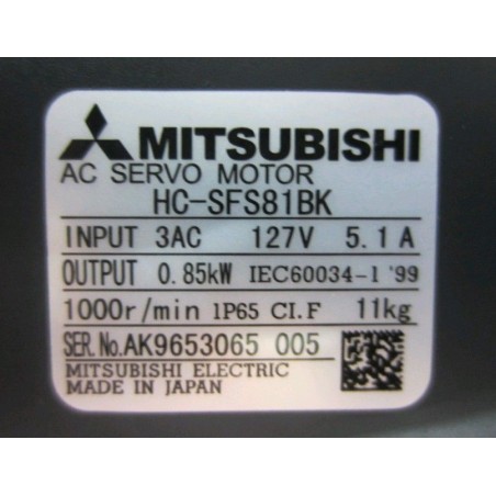 Mitsubishi HC-SFS81BK Servo Motor | High-Performance AC Motor for Precision Control