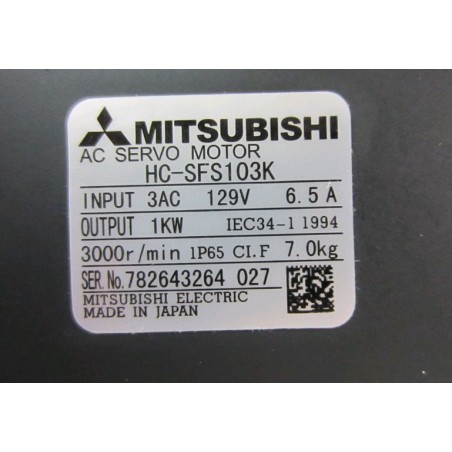 Buy Mitsubishi HC-SFS103K Servo Motor 1kW - Industrial Automation Solutions