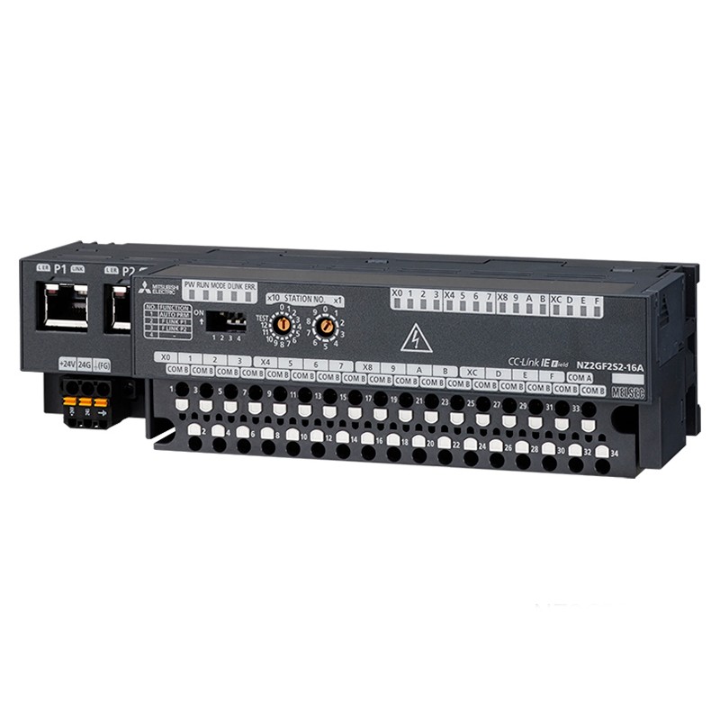 Mitsubishi NZ2GF2S2-16A CC-Link IE Field Network Remote I/O Module - 16 AC Input Points, AC100-120V, Spring Terminals