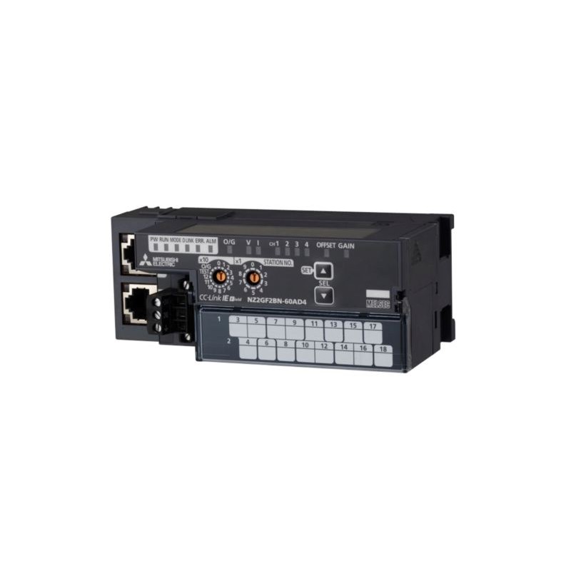 Mitsubishi NZ2GF2BN-60AD4 PLC CC-Link IE Field I/O Module | High-Speed Analog Input