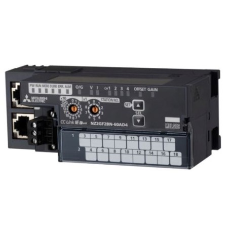 Mitsubishi NZ2GF2BN-60AD4 PLC CC-Link IE Field I/O Module | High-Speed Analog Input